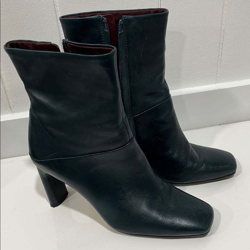 SARTO By Franco Sarto forest Green Heeled Boots A-Flexabootie Sz‎ 8